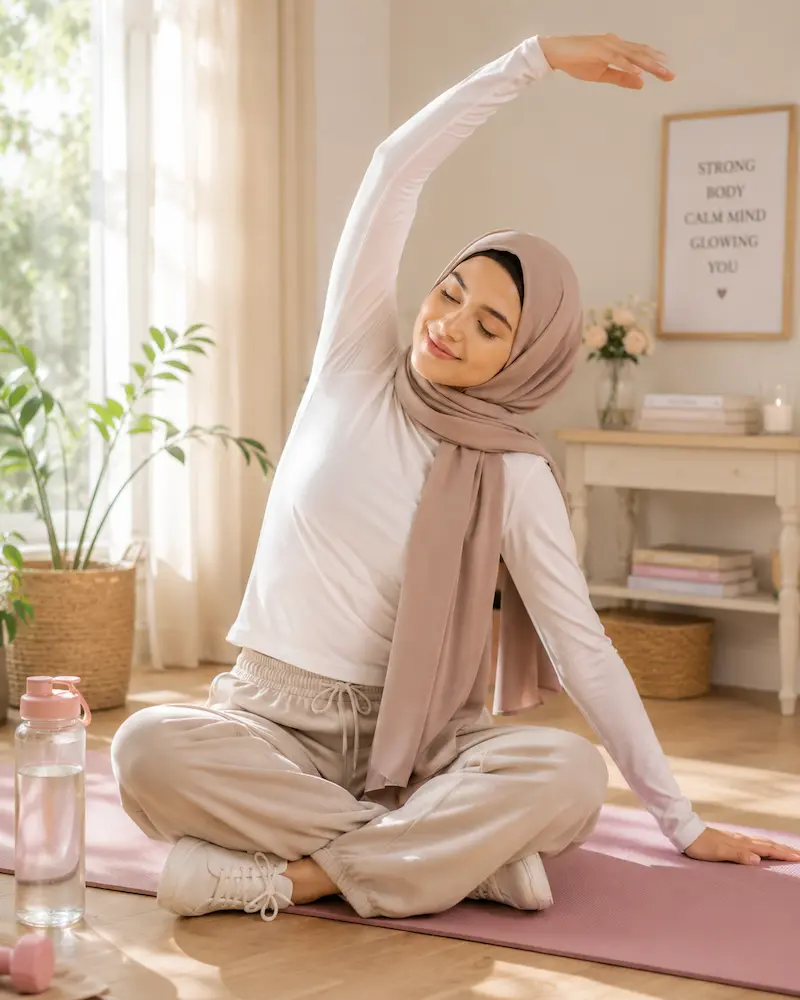 Beginner body glow up workout routine with stretching and movement