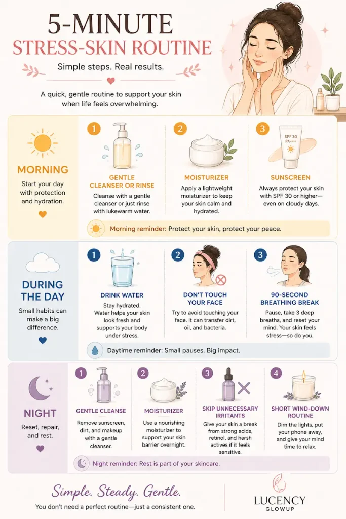 Simple 5-minute skincare routine for stressful weeks